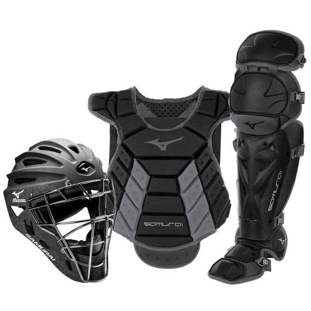 Womens Mizuno Samurai Boxed (13-14") Catchers Gear Set Black/Grey Philippines (YITZSF175)